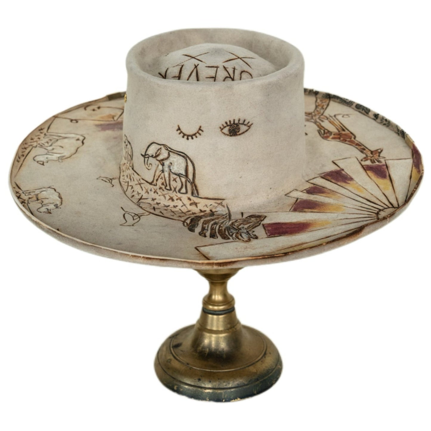 Arlo distressed wide brim fur felt hat and textured layers
