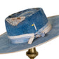 Hollis distressed beaver felt hat with stitched bandana appliqué on crown

