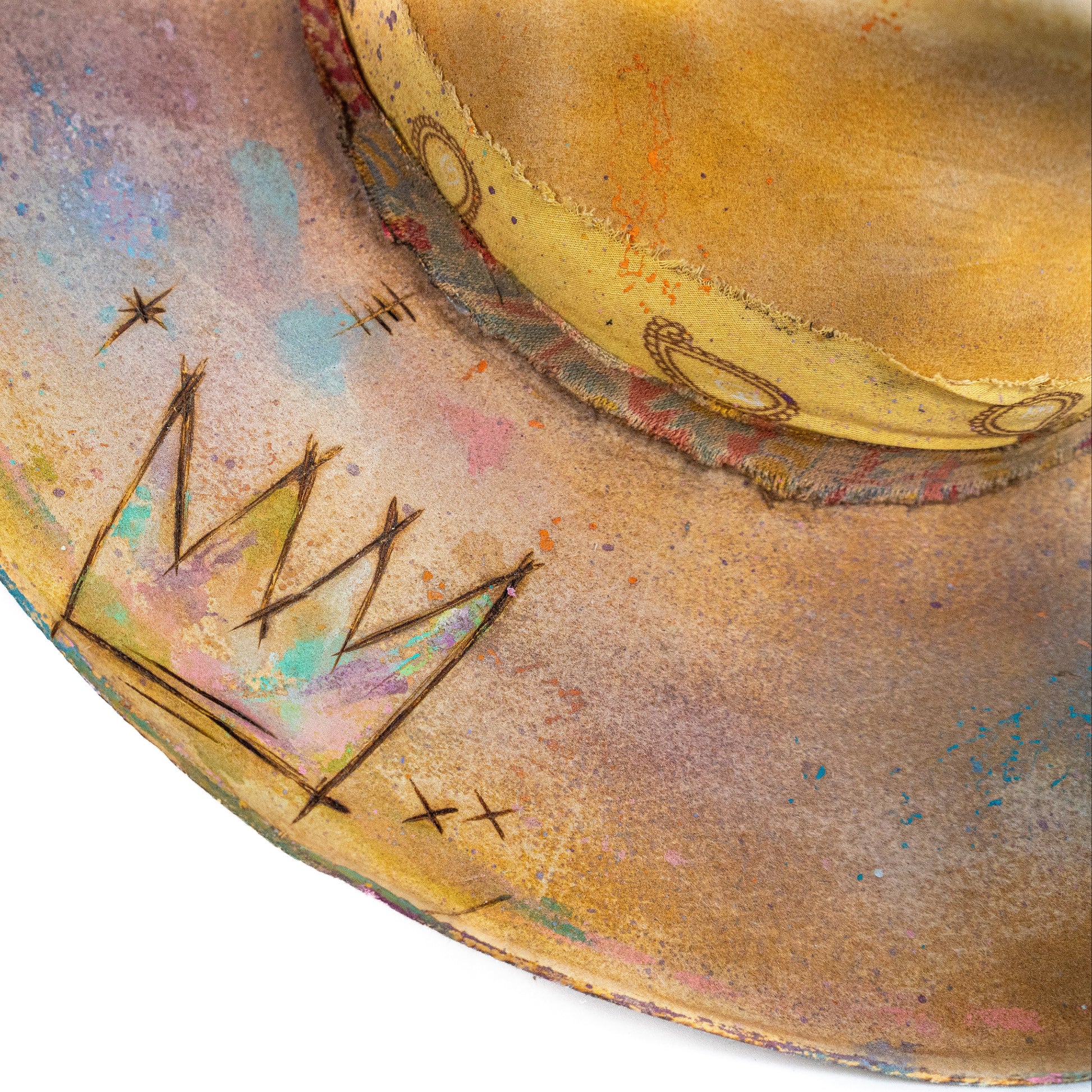 Logie Distressed Wide Brim Fur Felt Hat with textured layers and neutral tones
