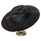 Mercy distressed wide brim 100% beaver fur felt hat in chocolate brown