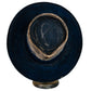 Midnight hand-dyed rabbit and beaver blend fur felt brim in deep blue tones