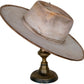 Noelle bone wide brim beaver fur felt hat  with neutral layers

