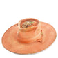 The Paloma Distressed Wide Brim Fur Felt Hat showing soft citrus color transitions

