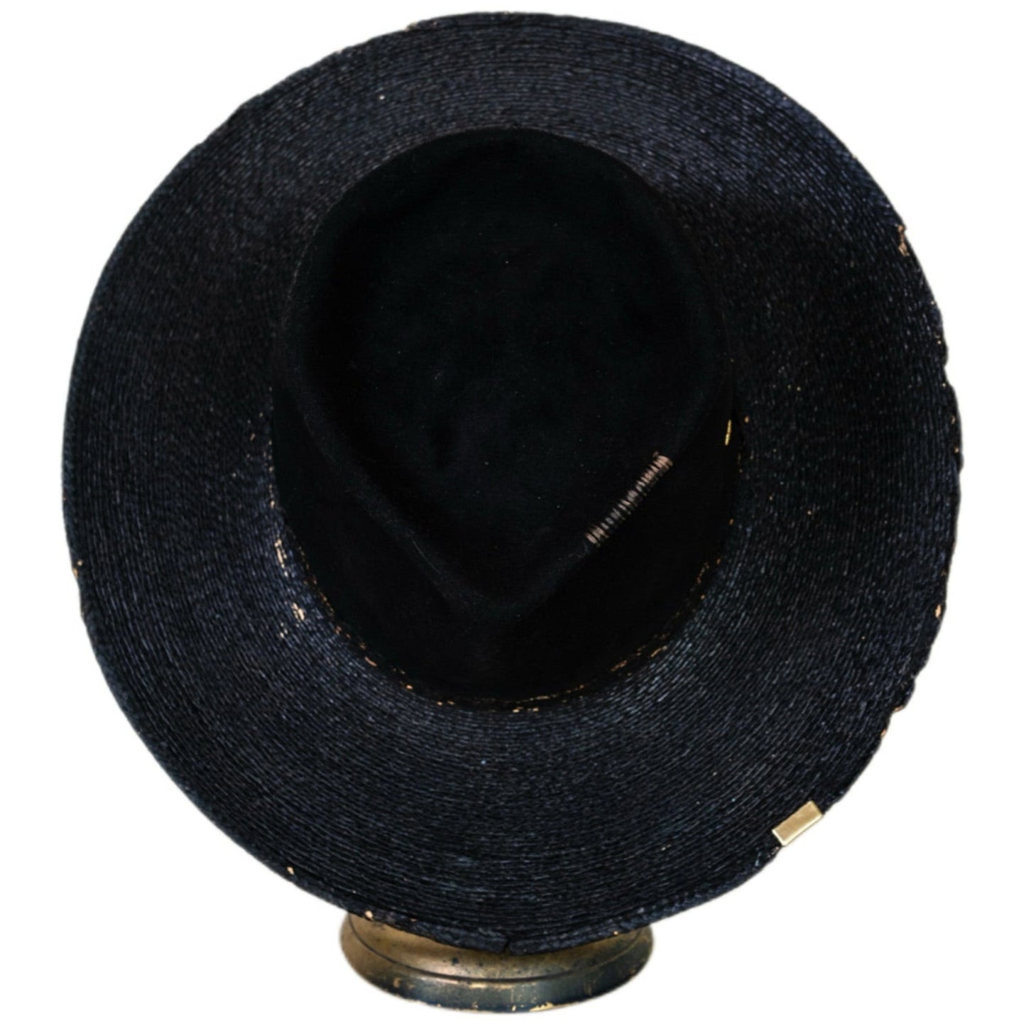 Reeve distressed wide brim fur felt and straw hat interior