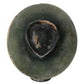 Rowan distressed green fur felt crown with stitched detailing