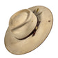 Vera Hand-Dyed Distressed Wide Brim Rabbit and Beaver Blend Fur Felt Hat in bone and sand tones

